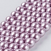 Eco-Friendly Dyed Glass Pearl Round Beads Strands HY-A002-8mm-RB013-1