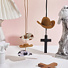 2Pcs 2 Styles Cloth & EVA Cowboy Hat with Cross Birch Wooden Pendant Decorations HJEW-ME00120-4
