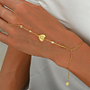Brass Micro Pave Clear Cubic Zirconia Link Ring Bracelets ET2209-5