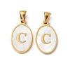 Natural Shell Oval with Initial Pendants STAS-I351-23G-C-1