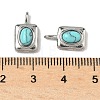 Natural & Synthetic Mixed Gemstone Rectangle with Oval Charms STAS-L022-516P-M-4