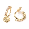 Brass with Cubic Zirconia Cuff Earrings Findings KK-B087-14G-2