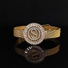 Brass Micro Pave Clear Cubic Zirconia Bangles for Women FS-WGA7409-40-1