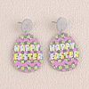 Easter Acrylic Glitter Powder Dangle Stud Earrings FS-WG58748-10-1