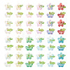 120Pcs 12 Colors Transparent Glass Pendants PALLOY-TAC0269-2