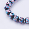 Handmade Silver Foil Glass Lampwork Beads Strands FOIL-J011-10mm-05-2