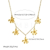 304 Stainless Steel Flower Multi Pendant Bib Necklaces for Women WG4B855-01-5