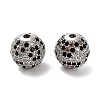 Brass Micro Pave Cubic Zirconia Beads KK-L229-024P-1