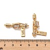 Brass Micro Pave Clear Cubic Zirconia Fold Over Clasps KK-B110-04G-3