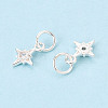 925 Sterling Silver Pave Clear Cubic Zirconia Star Charms STER-T009-15S-2
