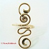 Boho Adjustable Brass Twisted Wire Wrapped Long Toe Rings FS-WGB3A04-01-4