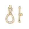 Brass Micro Pave Clear Cubic Zirconia Toggle Clasps CU-CBAC675-05G-2