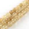 Coffee Watermelon Stone Glass Round Bead Strands LS-G-R342-6mm-18-1