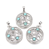 Synthetic Turquoise Pendants G-L512-T19-1