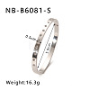 304 Stainless Steel Pave Cubic Zirconia Bangles FS-WG09E60-20-1