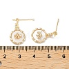 Bee Brass Micro Pave Cubic Zirconia Stud Earring Findings KK-E107-15G-02-3