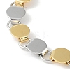 201 Stainless Steel Flat Round Link Chain Bracelets for Women Men BJEW-I316-07A-PG-2