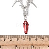 Halloween Alloy Spiked Thorns Link Dark Red Coffin Shaped Pendant Necklaces for Women NJEW-K294-01P-4