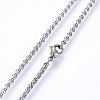 304 Stainless Steel Cable Chain Necklaces NJEW-P226-02P-02-2