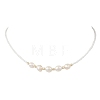 Natural Cultured Freshwater Pearl Two Sides Polished and Glass Seed Beaded Necklaces NJEW-JN05732-2
