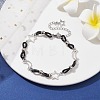 Alloy & Silicone Link Chain Bracelets BJEW-JB09984-02-2