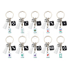 10Pcs Resin & Faux Suede Tassel Keychains KEYC-DR00024-1