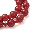 Natural Carnelian Beaded Stretch Bracelets for Women Men BJEW-JB13006-01-4