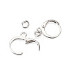  Brass Huggie Hoop Earring Findings & Open Jump Rings KK-TA0007-84B-S-20