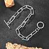Tarnish Resistant 304 Stainless Steel Paperclip Chain Bracelets BJEW-O186-03P-5