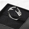 304 Stainless Steel Rock & Roll Hand Gesture Cuff Rings for Women Men RJEW-B118-02P-1