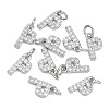 SHEGRACE Brass Micro Pave Clear Cubic Zirconia Pendants XGRQ29479-394P-P-1