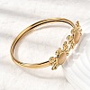304 Stainless Steel Cat Eye Cuff Bangles BJEW-L719-02B-G-3