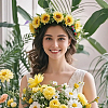 Polyester & Plastic & Iron Artificial Flower AJEW-BM0001-28-5