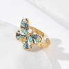 304 Stainless Steel Cuff Open Rings for Women RJEW-F207-01C-G-1