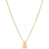 1Pc Stainless Steel Letter Rectangle Pendant Necklaces NJEW-LP0001-34F-G-1