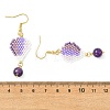 304 Stainless Steel with Glass Cylinder Seed Beads Hot Air Balloon Dangle Earrings EJEW-MZ00820-02-4