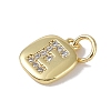 Rack Plating Brass Micro Pave CLear Cubic Zirconia Charms KK-E110-14G-E-2