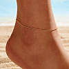 925 Sterling Silver Ball Chain Anklet AJEW-Z029-18G-4