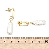 Brass Dangle Stud Earrings with Natural Keshi Pearl EJEW-JE06985-4
