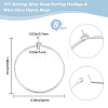 4 Pairs 925 Sterling Silver Hoop Earring Findings FIND-BBC0002-77-2