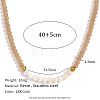 Fashion Natural Freshwater Pearl & Faceted Rondelle Glass Beaded Necklaces for Women AX4759-9-1