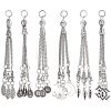 12Pcs 6 Style Tibetan Style Alloy Curb Chain Tassel Big Pendants FIND-CA0006-72-1