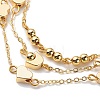 Brass Heart & Moon Link Multi-strand Bracelet BJEW-JB08841-4