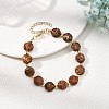 Natural Starburst Jasper & Brass Spacer Beads Beaded Bracelets for Women BJEW-JB14112-03-2