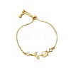 Zinc Alloy Pave Rhinestone Glass & Cat Eye Box Chain Slider Bracelets WG18DF5-01-5