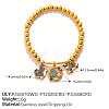 304 Stainless Steel Enamel Charm Round Beaded Stretch Bracelets for Women WGE1DD1-03-1