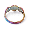 Ion Plating(IP) 201 Stainless Steel Heart Adjustable Ring for Women RJEW-K242-01M-2