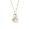 Brass Pave Clear Cubic Zirconia Gourd Shape Pendant Necklaces for Women YJ8780-5