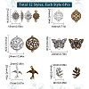 72Pcs 12 Styles Tibetan Style Alloy Connector Charms TIBE-SC0001-78-2