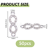 50Pcs Alloy Crystal Rhinestone Links/Connectors ALRI-FH0001-25P-2